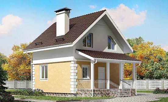 070-002-П Проект двухэтажного дома мансардный этаж, эконом домик из пеноблока Кизилюрт | Проекты домов от House Expert