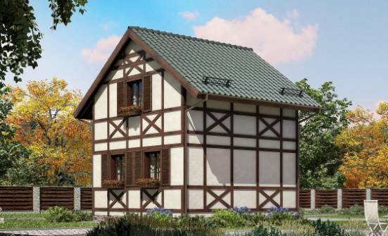 060-002-П Проект двухэтажного дома с мансардой, красивый коттедж из бревен Хасавюрт | Проекты домов от House Expert