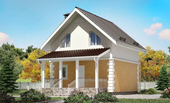070-002-П Проект двухэтажного дома мансардный этаж, эконом домик из пеноблока Кизилюрт | Проекты домов от House Expert