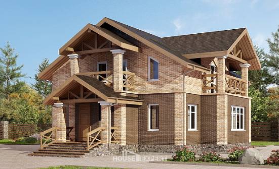 160-014-П Проект двухэтажного дома, недорогой домик из блока Кизилюрт | Проекты домов от House Expert