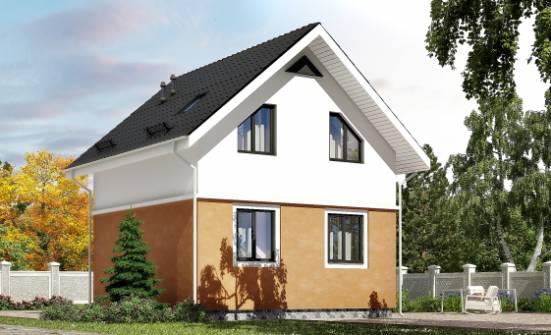 070-001-Л Проект двухэтажного дома мансардный этаж, доступный домик из теплоблока Буйнакск | Проекты домов от House Expert