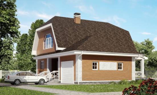 160-006-П Проект двухэтажного дома мансардой и гаражом, простой дом из теплоблока Кизляр | Проекты домов от House Expert