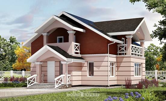 155-009-Л Проект двухэтажного дома мансардой, экономичный загородный дом из теплоблока Хасавюрт | Проекты домов от House Expert