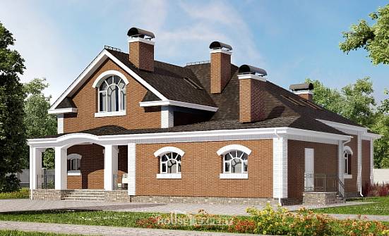 400-003-П Проект двухэтажного дома с мансардой, просторный дом из газосиликатных блоков Дербент | Проекты домов от House Expert