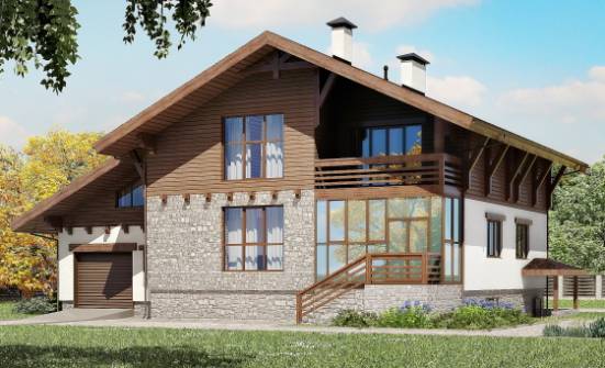 420-001-П Проект трехэтажного дома мансардой, гараж, огромный загородный дом из кирпича Буйнакск | Проекты домов от House Expert