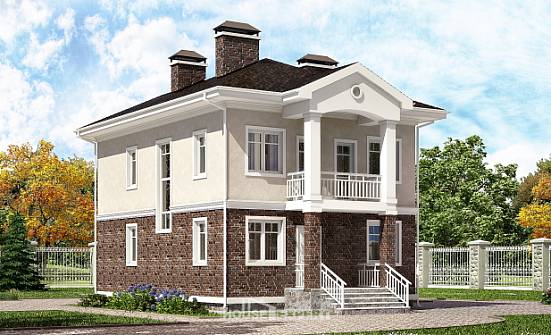 120-001-Л Проект трехэтажного дома, классический коттедж из теплоблока Дербент | Проекты домов от House Expert