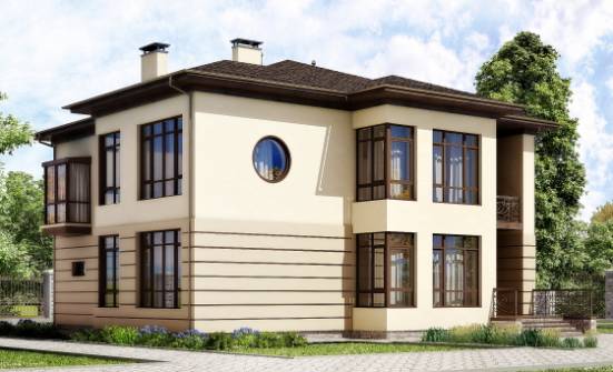 300-006-П Проект двухэтажного дома, гараж, классический загородный дом из кирпича Кизляр | Проекты домов от House Expert