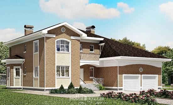 335-002-П Проект двухэтажного дома и гаражом, просторный коттедж из кирпича Махачкала | Проекты домов от House Expert