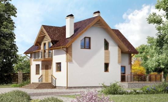 150-009-П  Проект двухэтажного дома с мансардой, простой загородный дом из поризованных блоков Буйнакск | Проекты домов от House Expert