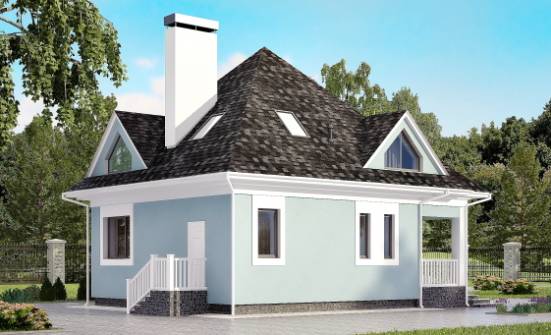 110-001-Л Проект двухэтажного дома с мансардой, бюджетный загородный дом из пеноблока Хасавюрт | Проекты домов от House Expert