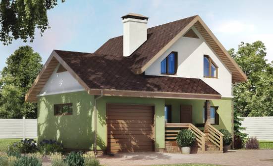 120-002-П Проект двухэтажного дома с мансардой и гаражом, классический дом из пеноблока Хасавюрт | Проекты домов от House Expert