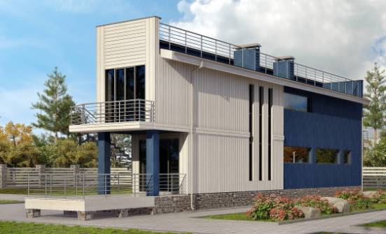 100-003-П Проект двухэтажного дома, простой коттедж из керамзитобетонных блоков Дербент | Проекты домов от House Expert