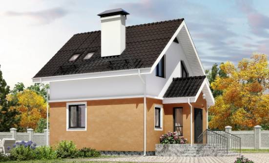070-001-Л Проект двухэтажного дома мансардный этаж, доступный домик из теплоблока Буйнакск | Проекты домов от House Expert
