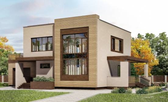 220-003-Л Проект двухэтажного дома, гараж, простой загородный дом из блока Махачкала | Проекты домов от House Expert