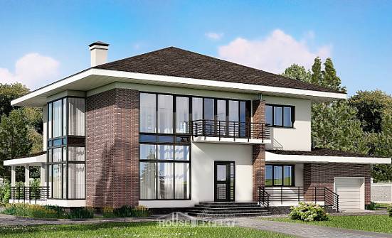 275-002-П Проект двухэтажного дома и гаражом, классический домик из кирпича Дербент | Проекты домов от House Expert