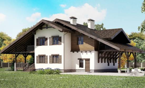 270-001-Л Проект двухэтажного дома с мансардным этажом и гаражом, простой домик из кирпича Кизляр | Проекты домов от House Expert