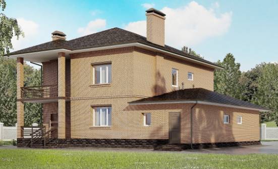 245-003-Л Проект двухэтажного дома, гараж, просторный коттедж из кирпича Дербент | Проекты домов от House Expert