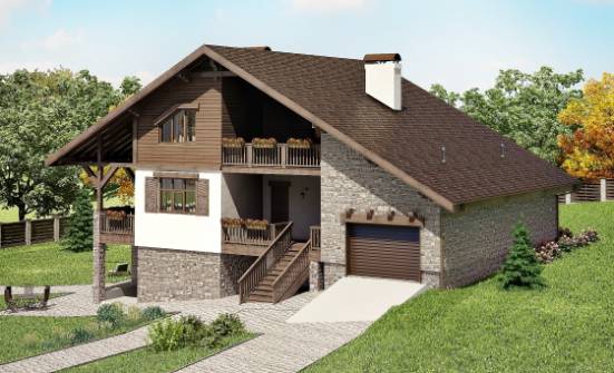 300-003-П Проект трехэтажного дома с мансардой, гараж, огромный домик из кирпича Хасавюрт | Проекты домов от House Expert