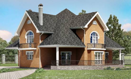 310-001-П Проект двухэтажного дома с мансардой, современный коттедж из блока Буйнакск | Проекты домов от House Expert