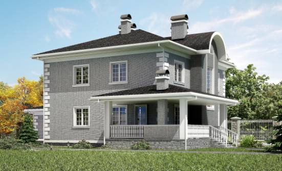 245-004-Л Проект двухэтажного дома, гараж, современный загородный дом из кирпича Кизляр | Проекты домов от House Expert