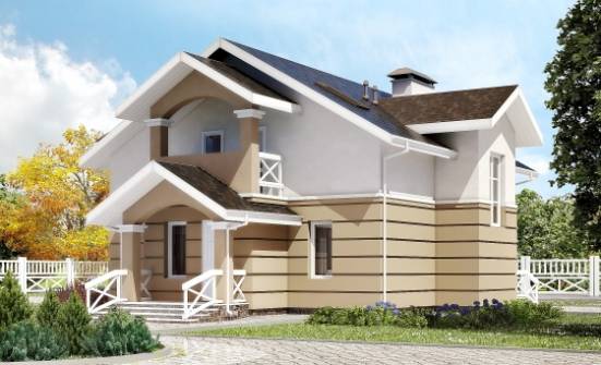 155-009-П Проект двухэтажного дома мансардный этаж, компактный дом из твинблока Махачкала | Проекты домов от House Expert