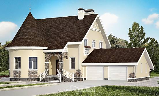 275-001-Л Проект двухэтажного дома мансардой и гаражом, классический дом из кирпича Махачкала | Проекты домов от House Expert