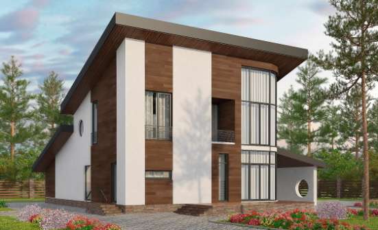 230-001-П Проект двухэтажного дома с мансардой, современный дом из кирпича Махачкала | Проекты домов от House Expert