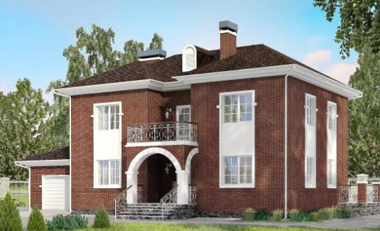 180-006-Л Проект двухэтажного дома, гараж, средний загородный дом из кирпича Кизилюрт | Проекты домов от House Expert