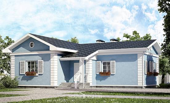 090-004-П Проект одноэтажного дома, бюджетный домик из пеноблока Хасавюрт | Проекты домов от House Expert