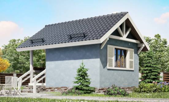 020-001-П Проект одноэтажного дома, маленький загородный дом из бревен Махачкала | Проекты одноэтажных домов от House Expert