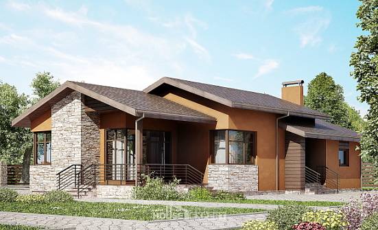 130-007-П Проект одноэтажного дома, недорогой загородный дом из твинблока Махачкала | Проекты домов от House Expert