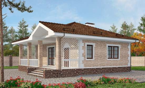 065-002-П Проект бани из кирпича Кизляр | Проекты одноэтажных домов от House Expert