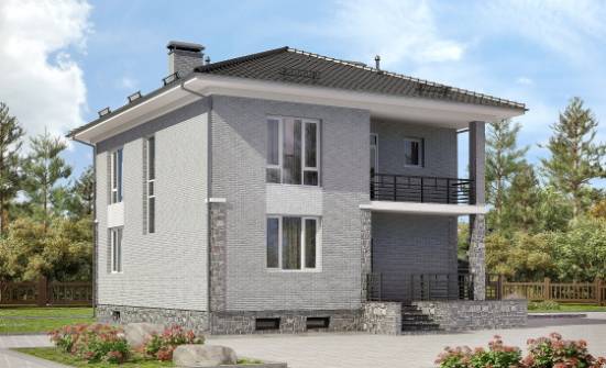 275-004-П Проект трехэтажного дома и гаражом, красивый коттедж из кирпича Каспийск | Проекты домов от House Expert