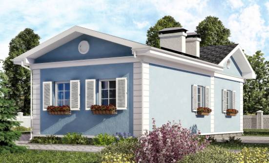 090-004-П Проект одноэтажного дома, бюджетный домик из пеноблока Хасавюрт | Проекты одноэтажных домов от House Expert