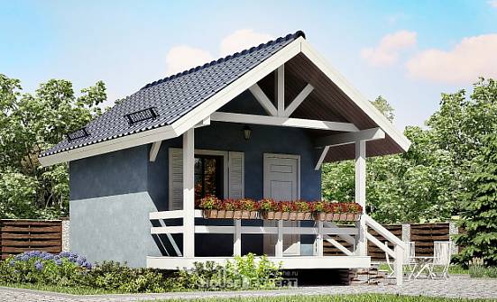 020-001-П Проект одноэтажного дома, маленький загородный дом из бревен Махачкала | Проекты домов от House Expert