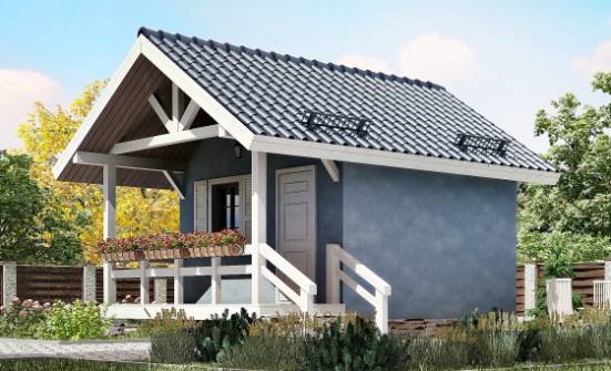 020-001-П Проект одноэтажного дома, маленький загородный дом из бревен Махачкала | Проекты одноэтажных домов от House Expert