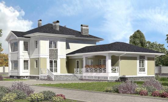 620-001-Л Проект трехэтажного дома, гараж, классический загородный дом из пеноблока Кизилюрт | Проекты домов от House Expert