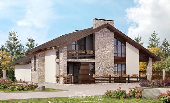 480-001-Л Проект трехэтажного дома мансардой, большой дом из керамзитобетонных блоков Кизляр | Проекты домов от House Expert