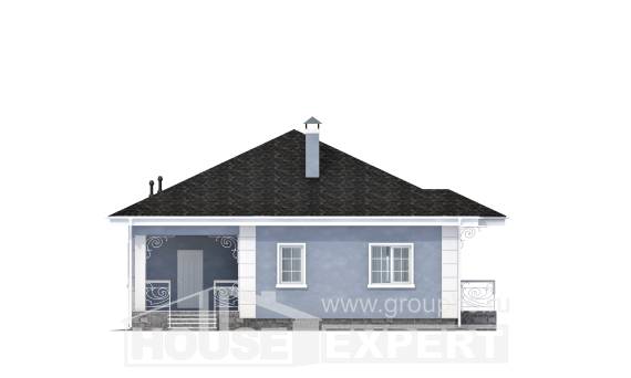 100-001-П Проект одноэтажного дома, бюджетный домик из блока Каспийск, House Expert