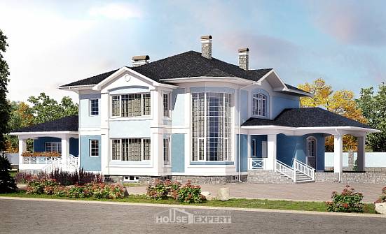 620-001-П Проект трехэтажного дома и гаражом, просторный загородный дом из теплоблока Избербаш | Проекты домов от House Expert