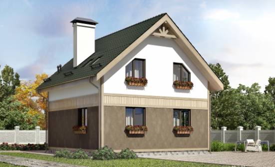 105-001-Л Проект двухэтажного дома мансардный этаж, простой домик из газосиликатных блоков Кизляр | Проекты домов от House Expert