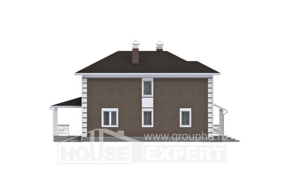 185-002-П Проект двухэтажного дома, недорогой коттедж из пеноблока Избербаш, House Expert