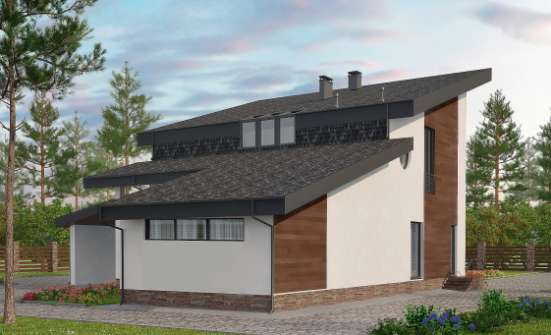 230-001-П Проект двухэтажного дома с мансардой, средний загородный дом из кирпича Кизляр | Проекты домов от House Expert