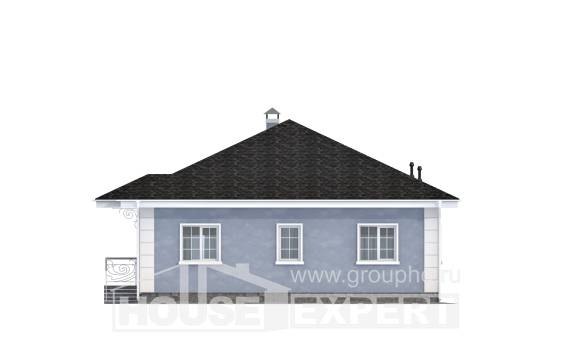 100-001-П Проект одноэтажного дома, экономичный загородный дом из пеноблока Кизилюрт, House Expert