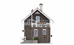 045-001-Л Проект двухэтажного дома с мансардой, миниатюрный загородный дом из поризованных блоков Каспийск, House Expert