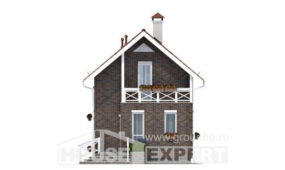 045-001-Л Проект двухэтажного дома с мансардой, миниатюрный загородный дом из поризованных блоков Каспийск, House Expert