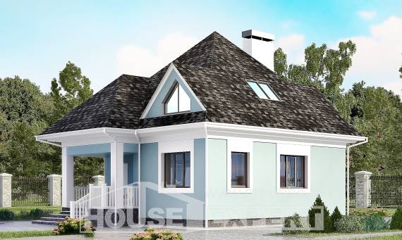 110-001-Л Проект двухэтажного дома мансардой, небольшой домик из арболита Хасавюрт, House Expert