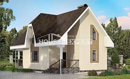 125-001-Л Проект двухэтажного дома с мансардным этажом, бюджетный домик из пеноблока Кизляр, House Expert