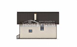 170-002-П Проект двухэтажного дома мансардой, скромный коттедж из теплоблока Махачкала, House Expert
