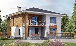 180-015-П Проект двухэтажного дома, компактный загородный дом из пеноблока Каспийск, House Expert